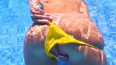 StepSis FILMED herself POOLside but got too HOT and FUCKED ME raw