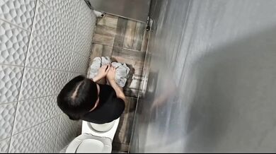 Korean college girl fucked raw in public restroom during her shift