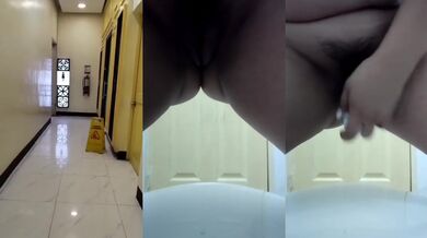 Pinay milf fingers pussy rough in mall comfort room creamied hardcore