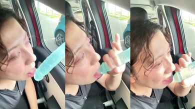 Sayaka’s car blowjob ruined my drive while I’m moving in the car