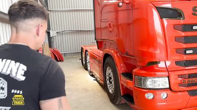 Cuckold husband catches cheating wife fucked raw in fake truck by trucker