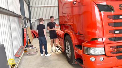 Cuckold husband catches cheating wife fucked raw in fake truck by trucker