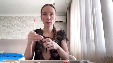 MILF gets destroyed by anal shower plug while nipple clamps bite