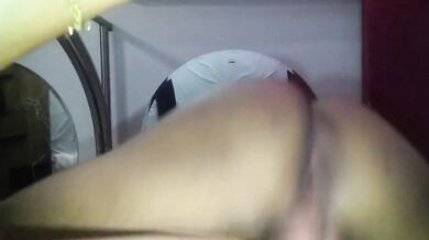 Hard doggy fucked while cuckold works wife gets creampied raw interracial cheating