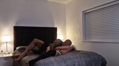Wife gets brutally fucked in her knee high boots after work a sloppy soaked orgasm
