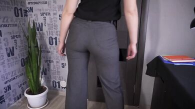 Secretary's Tight Trousers Stretch Ass Raw Fetish Fuck