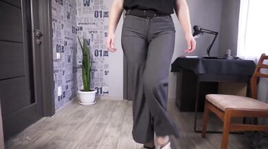 Secretary's Tight Trousers Stretch Ass Raw Fetish Fuck