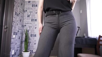 Secretary's Tight Trousers Stretch Ass Raw Fetish Fuck
