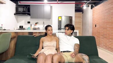 My gf caught me fucking her bestie in our living room raw nasty hard deep Latin cock