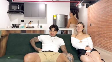 My gf caught me fucking her bestie in our living room raw nasty hard deep Latin cock