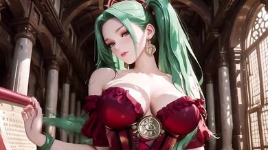 Greeneyed Warlock in Red Armor gets her tight cunt pounded raw in the arcade