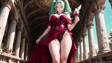 Greeneyed Warlock in Red Armor gets her tight cunt pounded raw in the arcade
