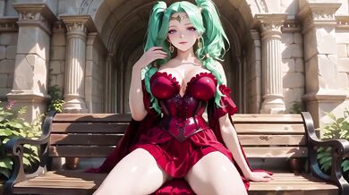 Greeneyed Warlock in Red Armor gets her tight cunt pounded raw in the arcade
