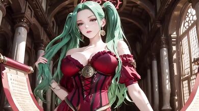 Greeneyed Warlock in Red Armor gets her tight cunt pounded raw in the arcade