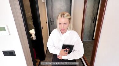 Strange hotel magic remote unforgettable sex with blonde stranger doggystyle