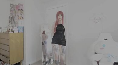 Slutty Makima bodycon dress egirl cosplay fucked hard