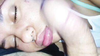 NYC's insane deepthroat POV bj with gushing cum dripping facial mess
