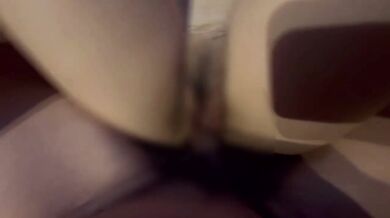 Cum drenched amateur japanese hameshi while breeding with rough pounding