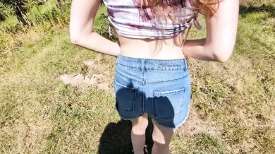 Tiktok Slut Robin Gets Fucked Outside Her Pants Gushing with Rough Doggystyle Outdoor Creampie