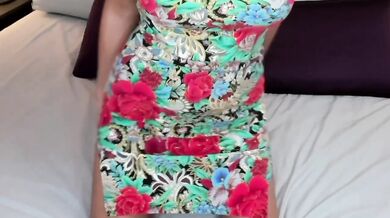 Asian MILF teases husband with homemade blowjob in sexy chi-pao warm up teased to hardcore creampie
