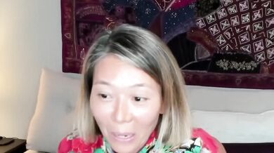 Asian MILF teases husband with homemade blowjob in sexy chi-pao warm up teased to hardcore creampie