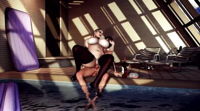 Milf Fucks Stepson’s Big Dick In Pool Cowgirl Ride