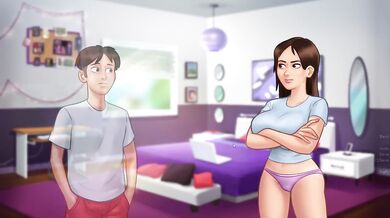 Summertime Saga Part 17 Exposed Big Tits MILF Stepfamily Gangbang