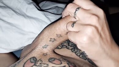 Stepmom jerks me raw fast til I bust a load before bed
