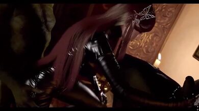 Ning Rongrong 5 in a gushing latex suit gets NTR'd