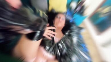Milfycalla's stevemadden downjacket POV cum on glossy jacket missionary blowjob