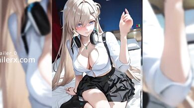 Lynae's surprise leaves her gushing and trembling in naughty schoolgirl fun