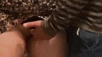 Flashing her dripping pussy for public fingering