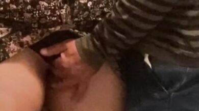 Flashing her dripping pussy for public fingering