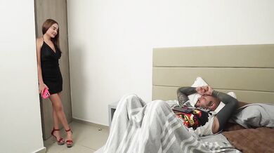 Sexy chica in dress heels wants rough fucking before party