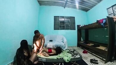 The day I almost got my wife's friend pregnant raw ffm threesome blowjob trio cum