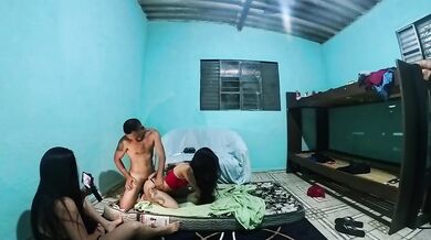 The day I almost got my wife's friend pregnant raw ffm threesome blowjob trio cum