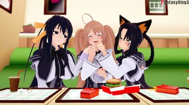 Irina Gets Fucked So Hard Akeno Kuroka Get Horny HS DXD NTR Madness