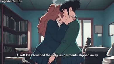 Lesbian coworker squirt scissoring in office cartoon hentai