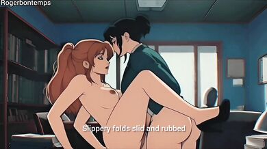 Lesbian coworker squirt scissoring in office cartoon hentai