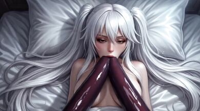 Alien parasite fucks her wet holes creampie galore