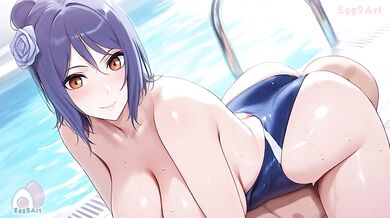 Konan big tits gagged by deepthroat blowjob hentai sloppy cumshot