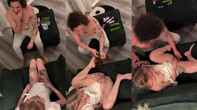 Tattooed milf gangbanged by cucumbers gets destroyed and gushing