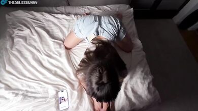 Stepsister caught me jerking off sloppy in her panties POV big ass tight pussy