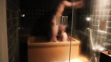 Hot spring MILF wife raw back shot and deep throat blowjob