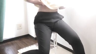 Japanese student masturbates alone with big toy filthy solo session