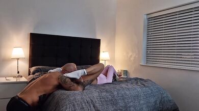 18 year blonde British girl gets destroyed in her knicker socks spooning ride
