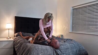 18 year blonde British girl gets destroyed in her knicker socks spooning ride