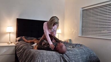 18 year blonde British girl gets destroyed in her knicker socks spooning ride