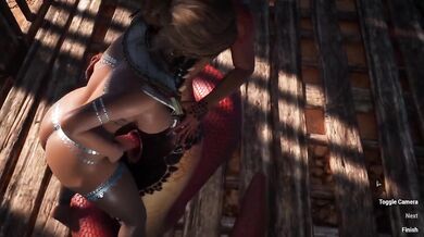 Snake gets bred by huge cock cum in hentai creampie