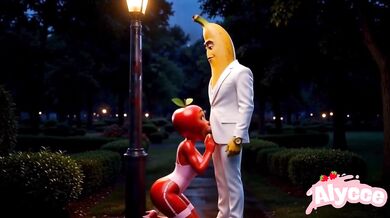 Public Park Night Sex Fit escort Moranguete in Lingerie gets fucked by Bananudo Naughty
